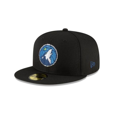 Minnesota Timberwolves Gorra | New Era NBA Pixel 59fifty Fitted Cap Mexico - Negros